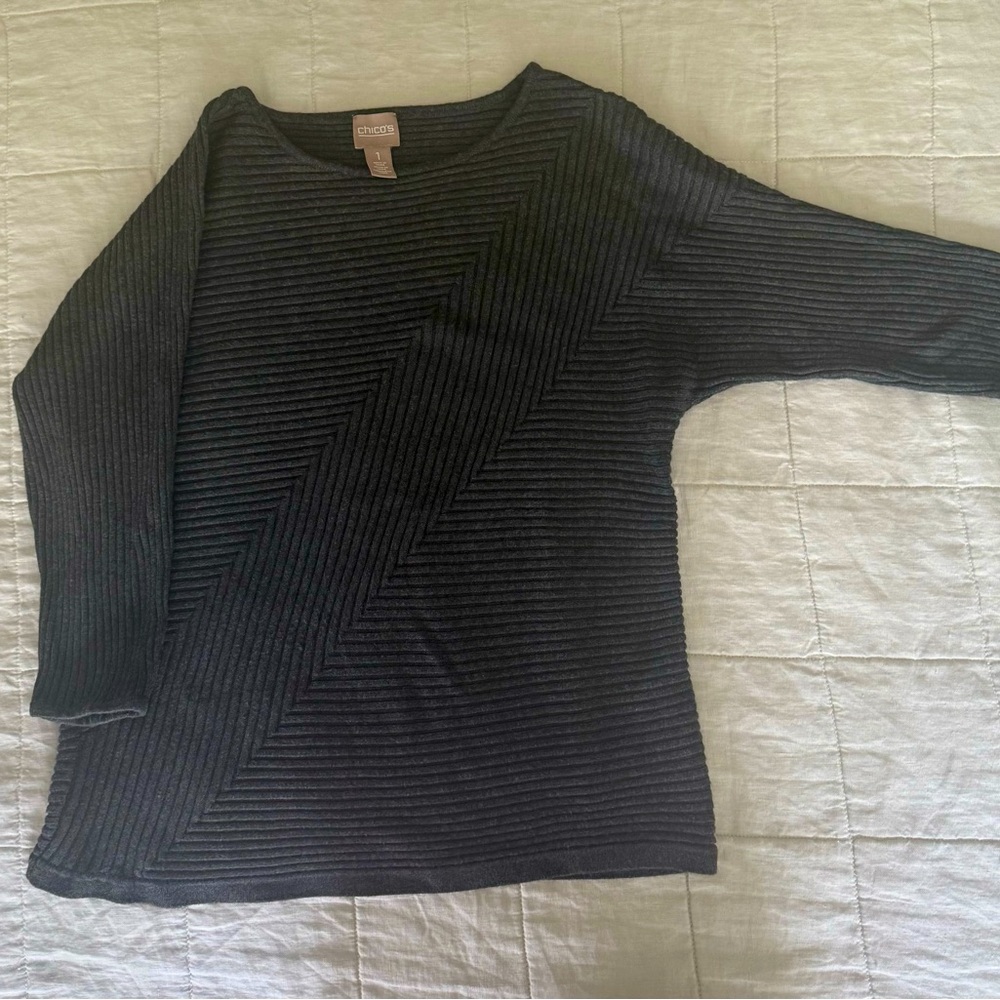 Chico's Dark Grey Textured Sweater
